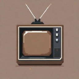 A detailed pixel art depiction of an old retro TV set