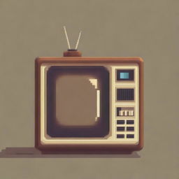 A detailed pixel art depiction of an old retro TV set