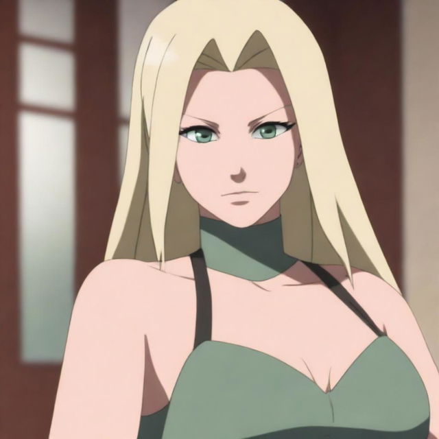 Tsunade, the powerful and iconic character from Naruto, depicted wearing a stylish bra