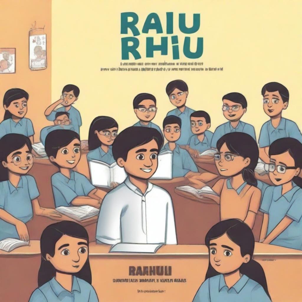 A book cover designed for 9th graders titled 'Rahul’s Teenage School Life