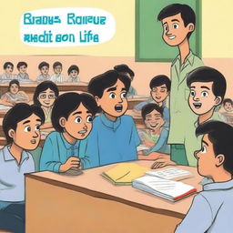 A book cover designed for 9th graders titled 'Rahul’s Teenage School Life