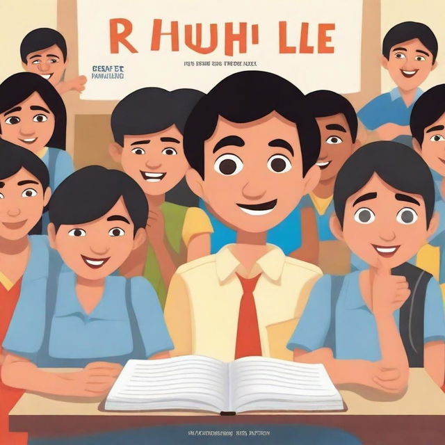 A book cover designed for 9th graders titled 'Rahul’s Teenage School Life