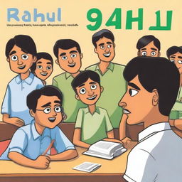 A book cover designed for 9th graders titled 'Rahul’s Teenage School Life