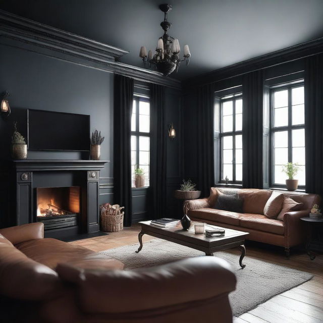 A cozy living room featuring a fireplace with a LED TV mounted above it