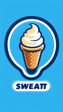 A vibrant logo featuring a stylized ice cream cone surrounded by a sky blue circular border. Inside the border are the words 'Sweet Treats on Wheels' in a darker blue, rounded font.