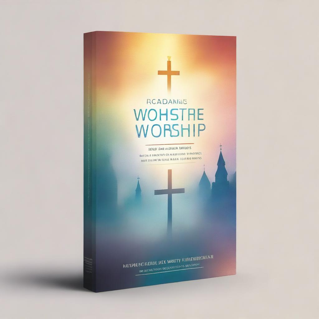 Create a beautiful and inspiring book cover for a book entitled 'Leading Praise and Worship in Church'