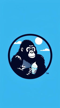 A vibrant logo featuring a friendly gorilla holding a stylized ice cream cone surrounded by a sky blue circular border. Inside the border are the words 'Sweet Treats on Wheels' in a darker blue, rounded font.