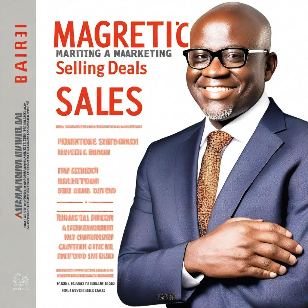 Create a marketing book cover titled 'Magnetic Selling: Attract, Engage, and Close Deals Like a Pro' by Amb