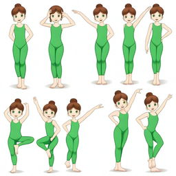 Draw an 8-year-old girl with brown hair and green eyes