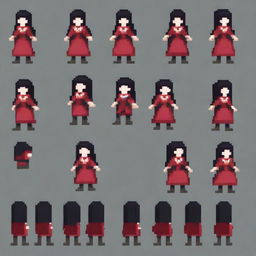 Create a 64x64 pixel art sprite sheet for an action RPG game with a top-down view