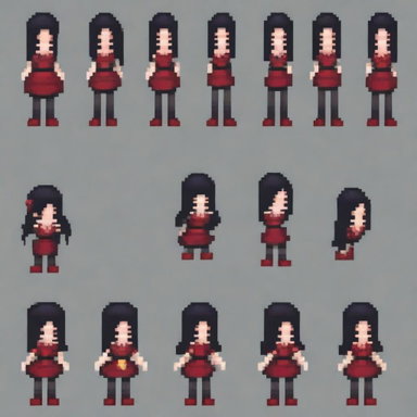Create a 64x64 Pixel Art Sprite Sheet for an Action RPG Game