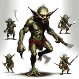 Create an image of a goblin larger than a troll, wielding a warhammer