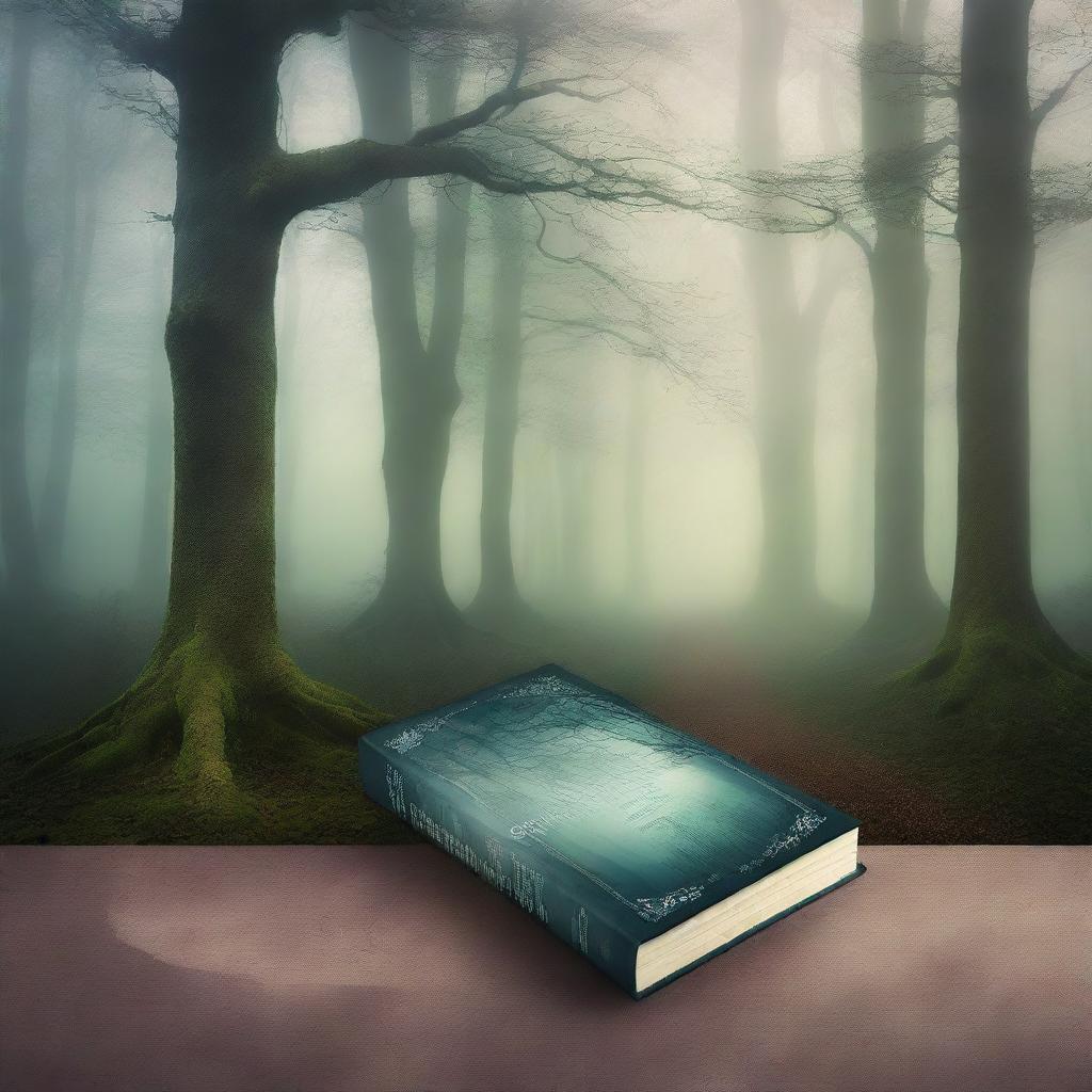 Create a captivating book cover with a mystical forest scene