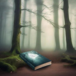 Create a captivating book cover with a mystical forest scene