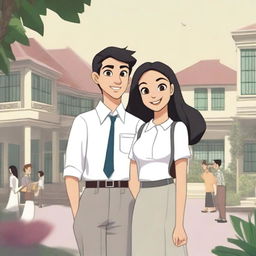 Create a 2D animated picture with the title 'Our Love In Medan'