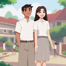 Create a 2D animated picture with the title 'Our Love In Medan'