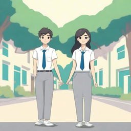 Create a 2D animated picture with the title 'Our Love In Medan', resembling the cover of a teenage novel