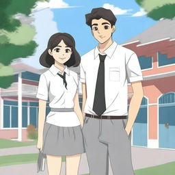 Create a 2D animated picture with the title 'Our Love In Medan', resembling the cover of a teenage novel