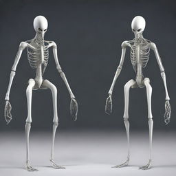 Create an image of a white monster that walks like a spider but is formed by two human torsos with a long neck