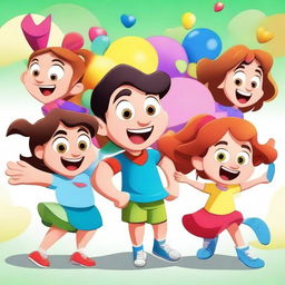 Create an animated cartoon look featuring vibrant colors, exaggerated features, and playful expressions