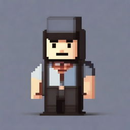 Create an image of a pixelated man, with simple and blocky features