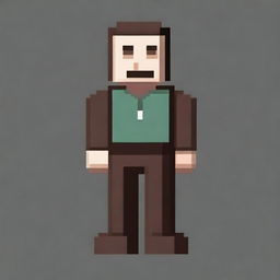 Create an image of a pixelated man, with simple and blocky features