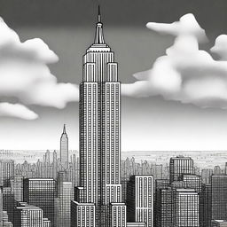 Create an imaginative and humorous depiction of Donald Trump as the Empire State Building