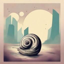 Design a surrealistic poster for a short film about loss, featuring snails