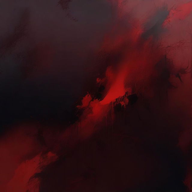 A background filled with shades of deep, bloody red, creating a dark and intense atmosphere