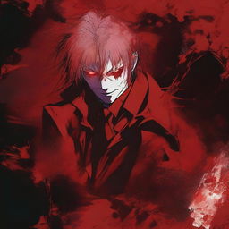 A dark and intense bloody red background inspired by the anime Hellsing