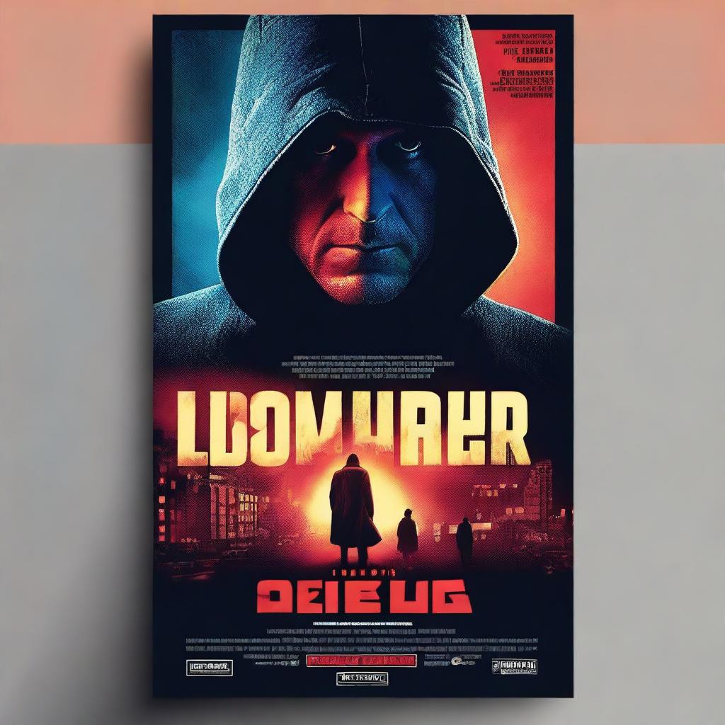 Create a visually striking movie poster with dynamic elements and bold typography