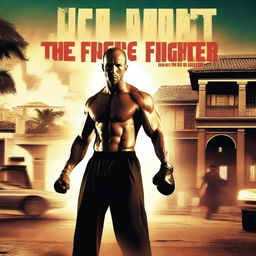 Create a high-quality movie poster for a film titled 'The Ghost and the Fighter'