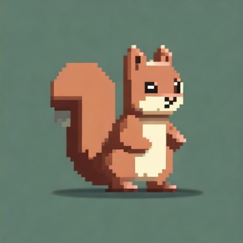 Create an image of a pixelated squirrel