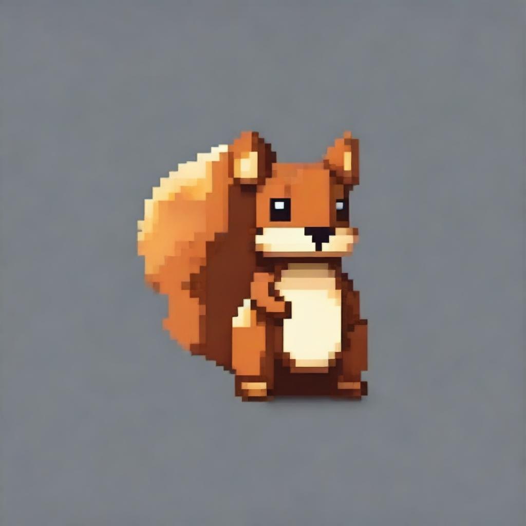 Create an image of a pixelated squirrel