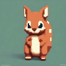 Create an image of a pixelated squirrel