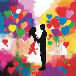 Create a beautiful artwork that expresses the theme of finding love