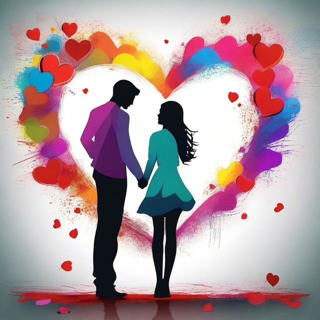 Create a beautiful artwork that expresses the theme of finding love