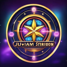 Create an image of a vibrant and futuristic casino named 'JUWA ORION STAR'