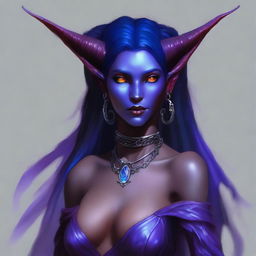 Create an image of a young female tiefling sorceress named Nyxia