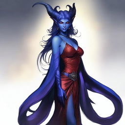 Create an image of a young female tiefling sorceress named Nyxia