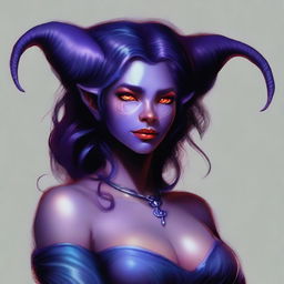 Create an image of a young female tiefling sorceress named Nyxia