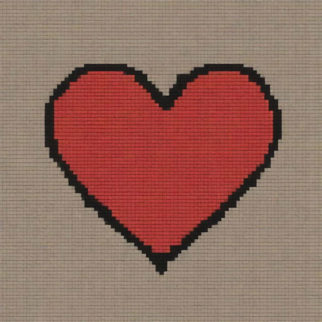 A simple and plain heart design on a 70 by 70 pixel grid