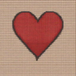 A simple and plain heart design on a 70 by 70 pixel grid