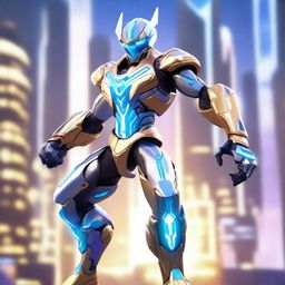 A dynamic and powerful Mobile Legends hero character designed as an AI entity