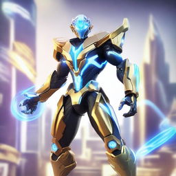 A dynamic and powerful Mobile Legends hero character designed as an AI entity