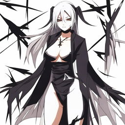 A shinigami woman in a shinigami outfit, styled in the Bleach anime style