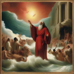 An epic and extraordinary depiction of Moses parting the Red Sea