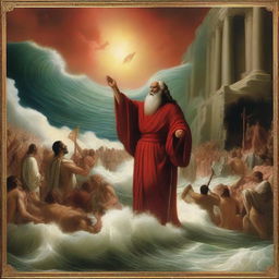 An epic and extraordinary depiction of Moses parting the Red Sea