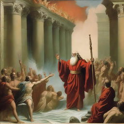 An epic and extraordinary depiction of Moses parting the Red Sea