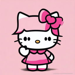 Create an image of Hello Kitty asking for silence with her fingers, similar to the 🤫 emoji